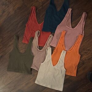 Stylish Women's Ribbed Crop Tops (reversible)- Multi-Color Set